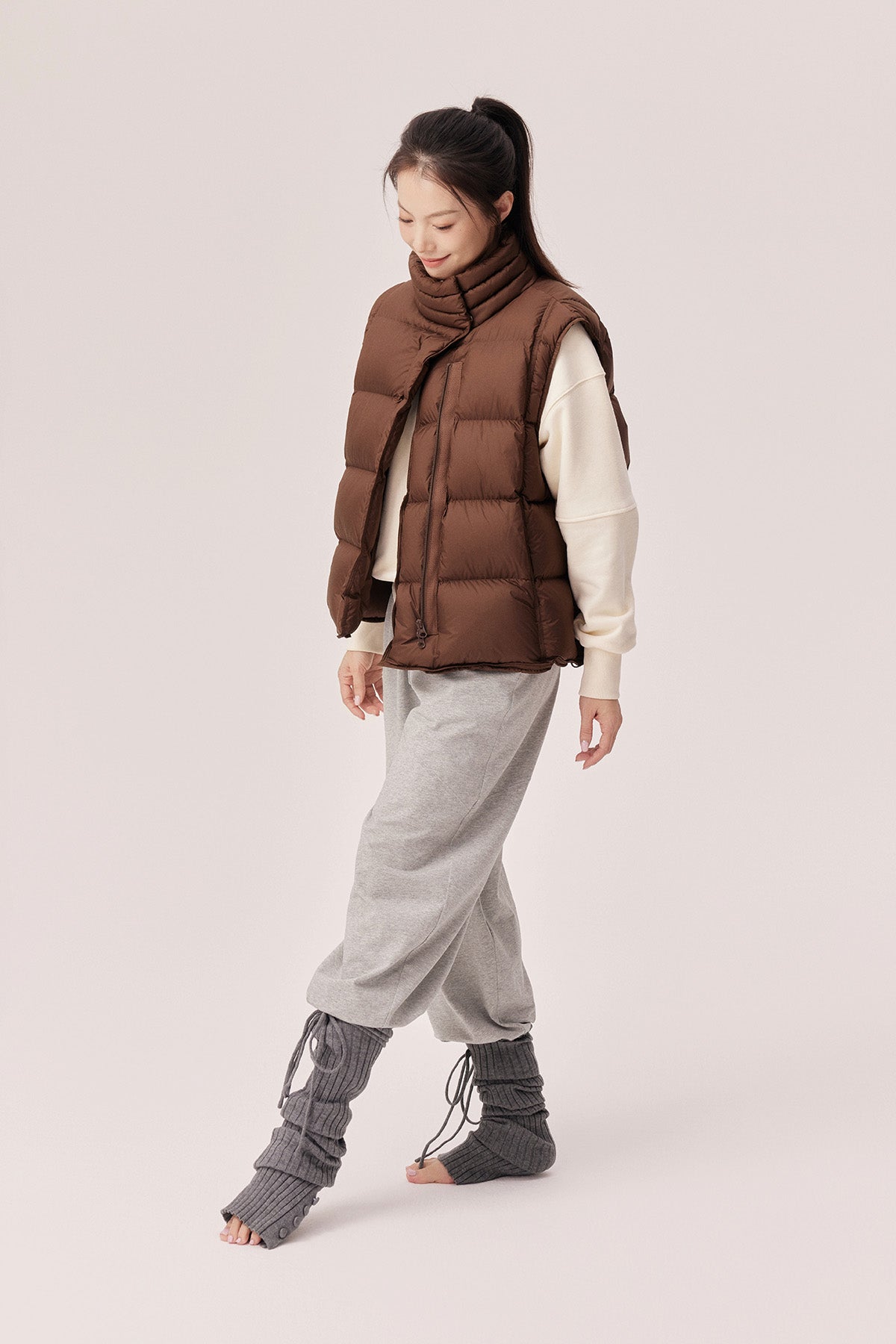 Estella High-Neck 95% White Duck Down Vest