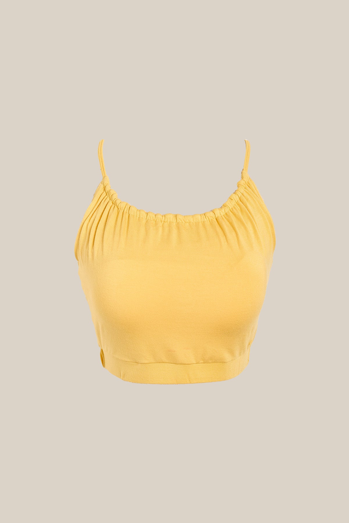 Seraphina Bamboo Fiber Ruched Crop Tank Top