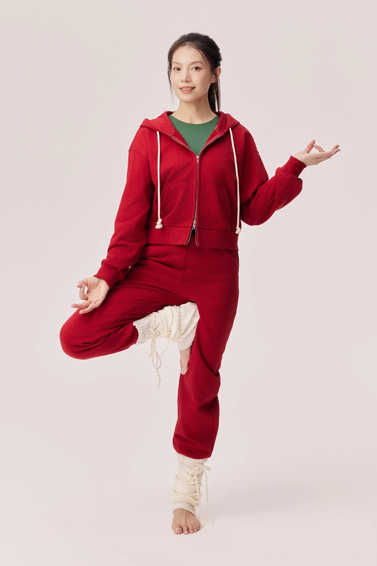 Selene Logo Embroidered Cropped Hoodie Jacket