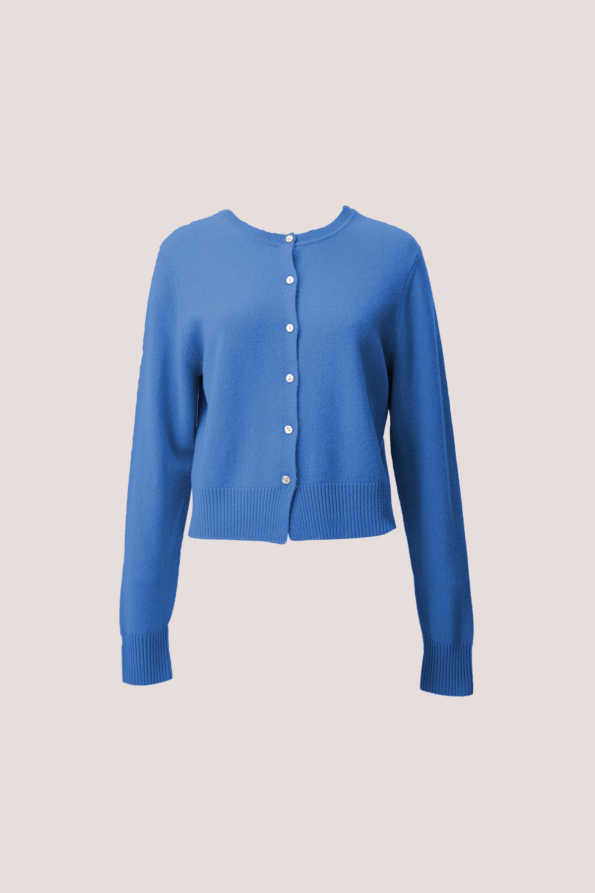 Iyla Round Neck Casual 100% Wool Cardigan