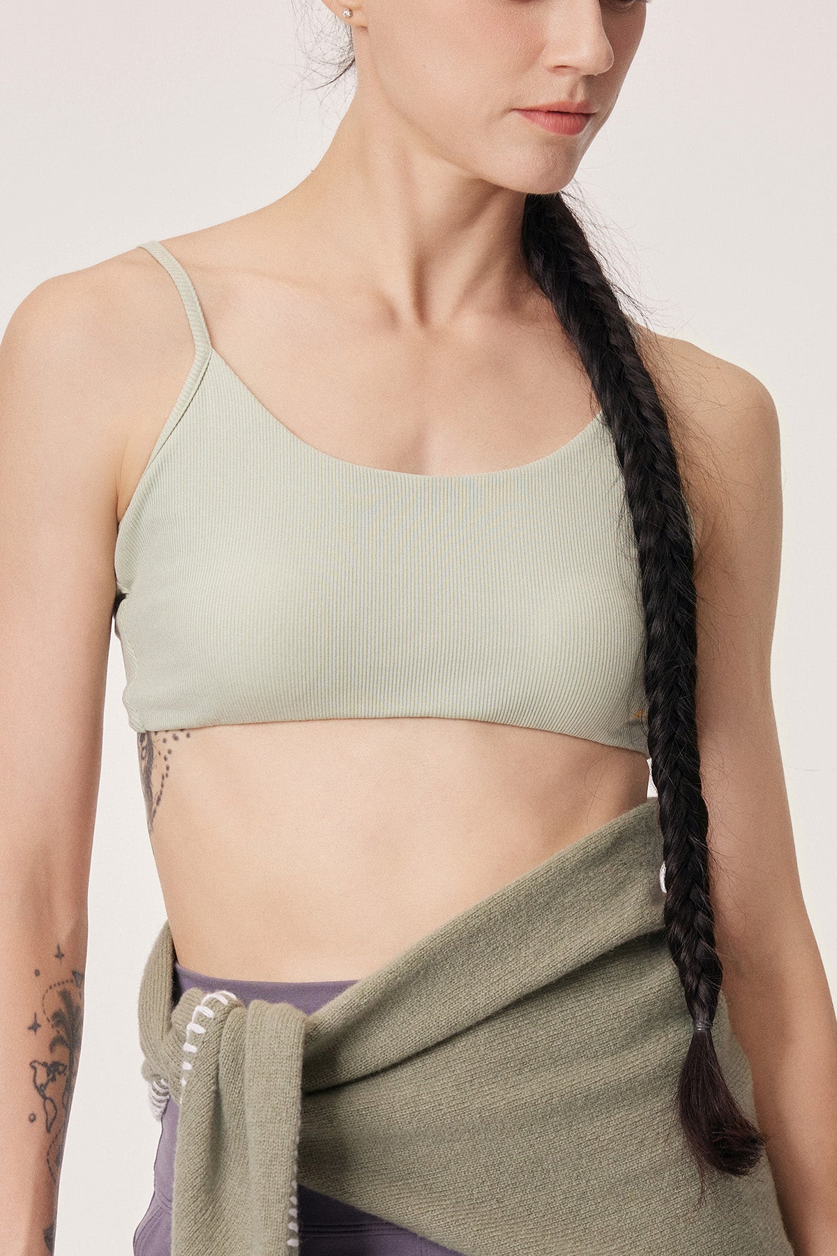 Danna Lyocell Tencel Twist Ribbed Cami Bra Top