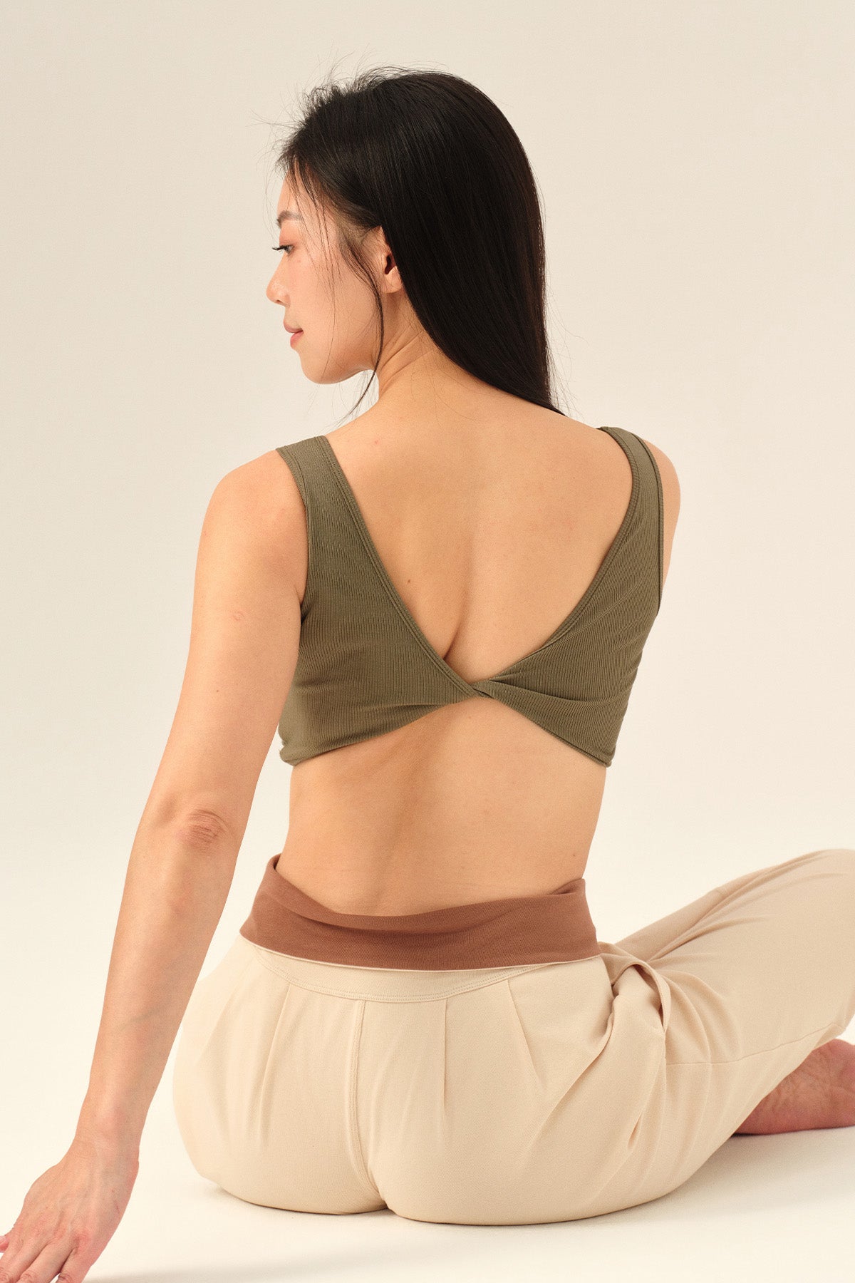 Isolde Tencel Cloud Ruched Twist Wide Strap Bralette