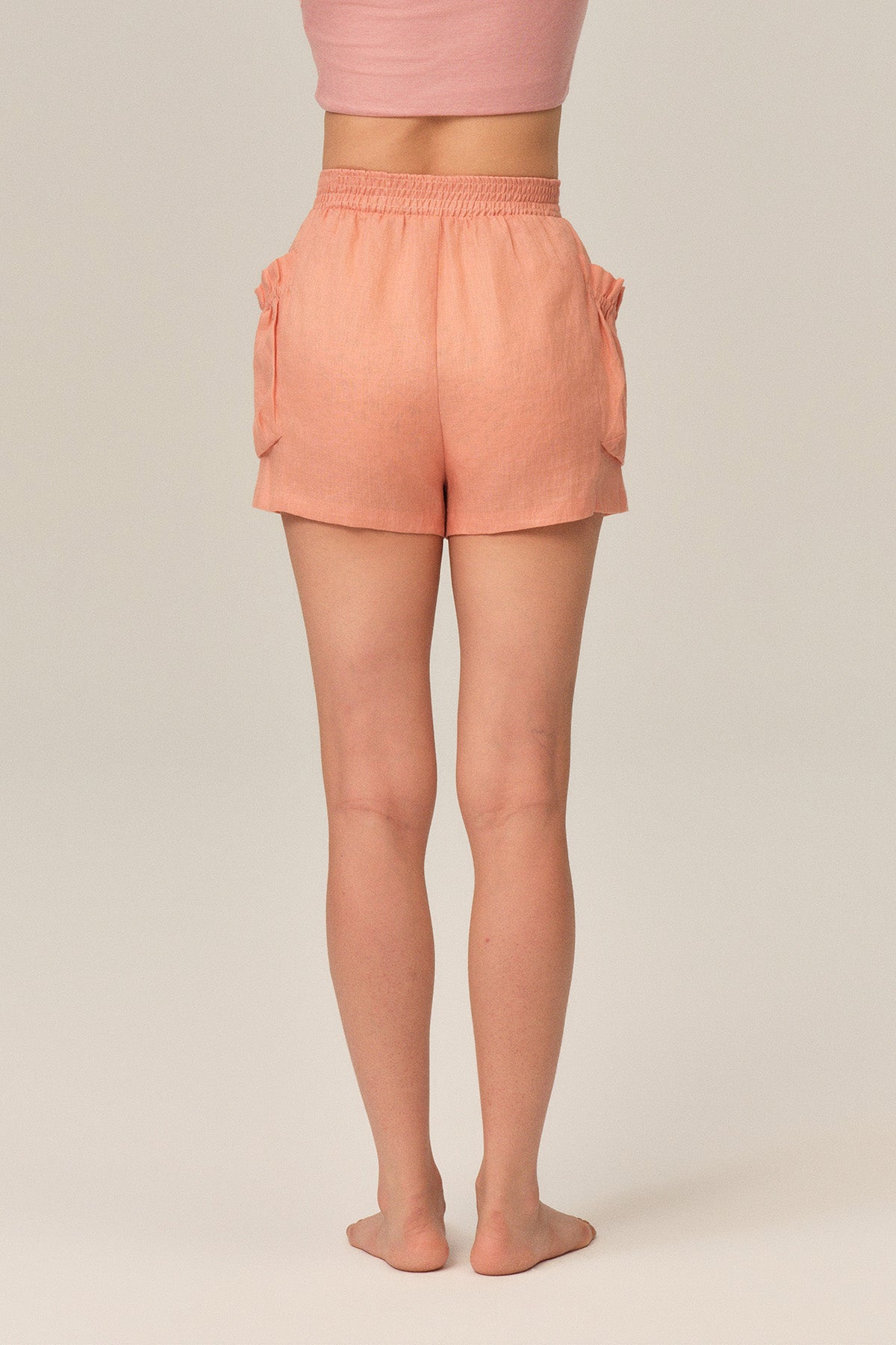 Seraphina 100% Linen High-Waist Shorts