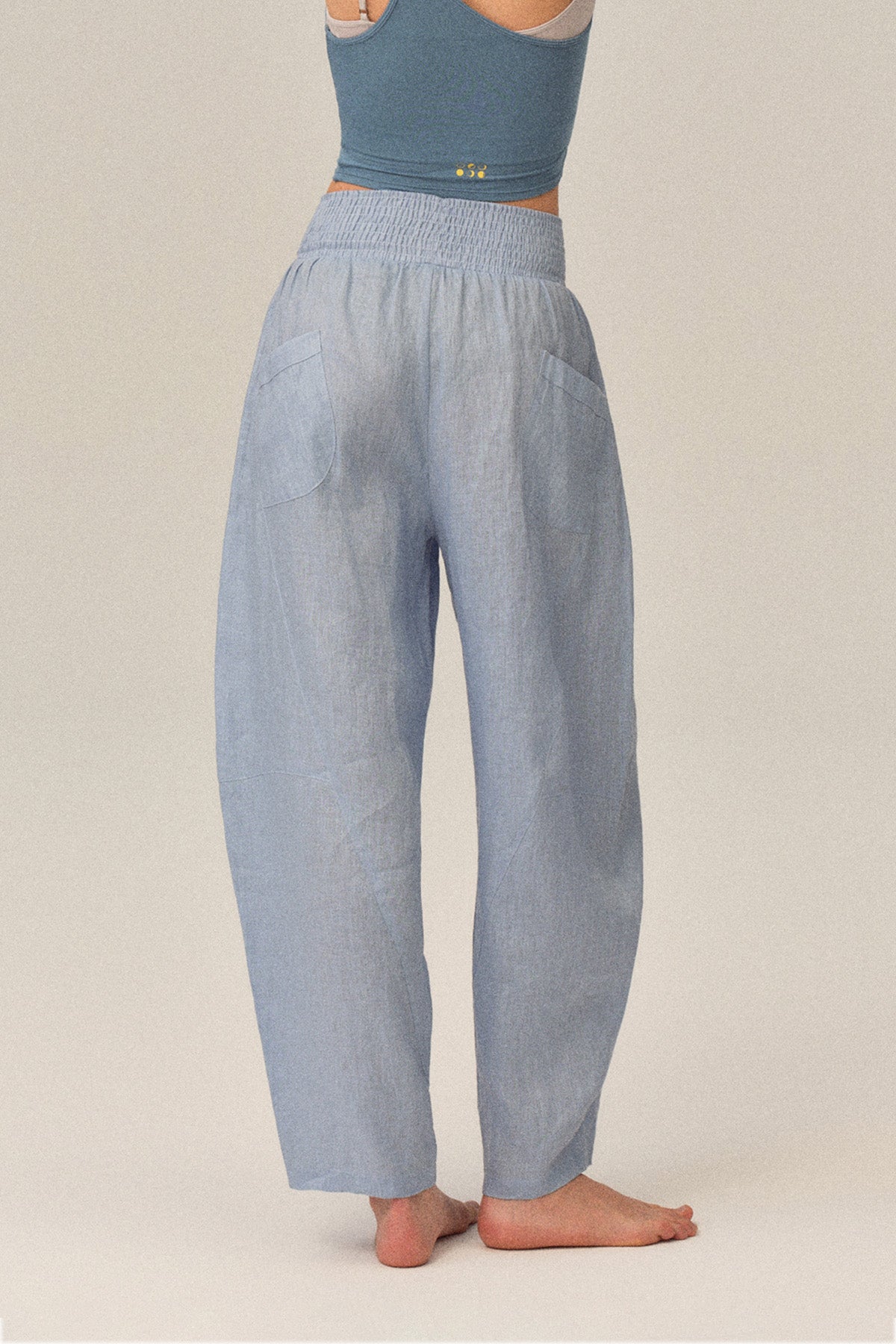 Ione 100% Linen Multi-Panel Draped Loose Cocoon Pants