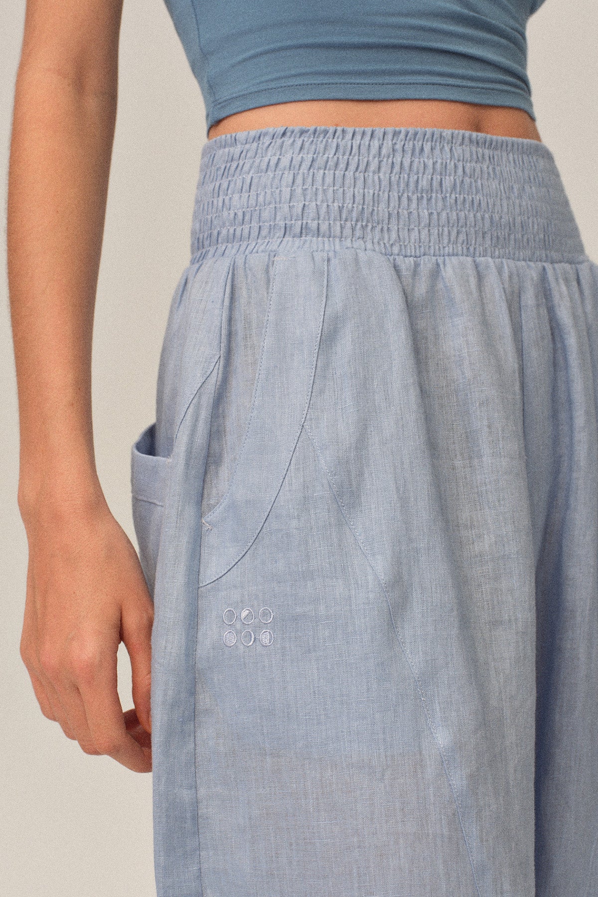 Ione 100% Linen Multi-Panel Draped Loose Cocoon Pants