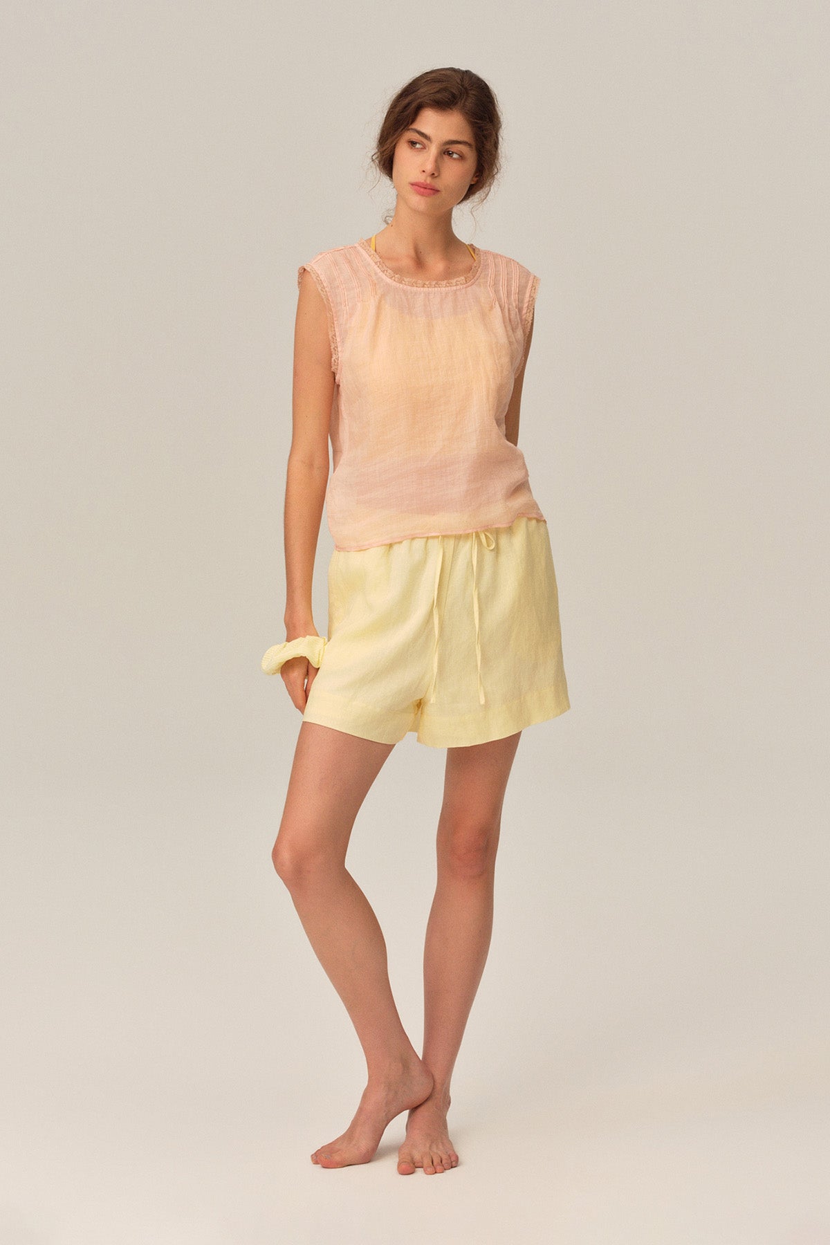 Maren 100% Ramie Loose Drop Shoulder Top