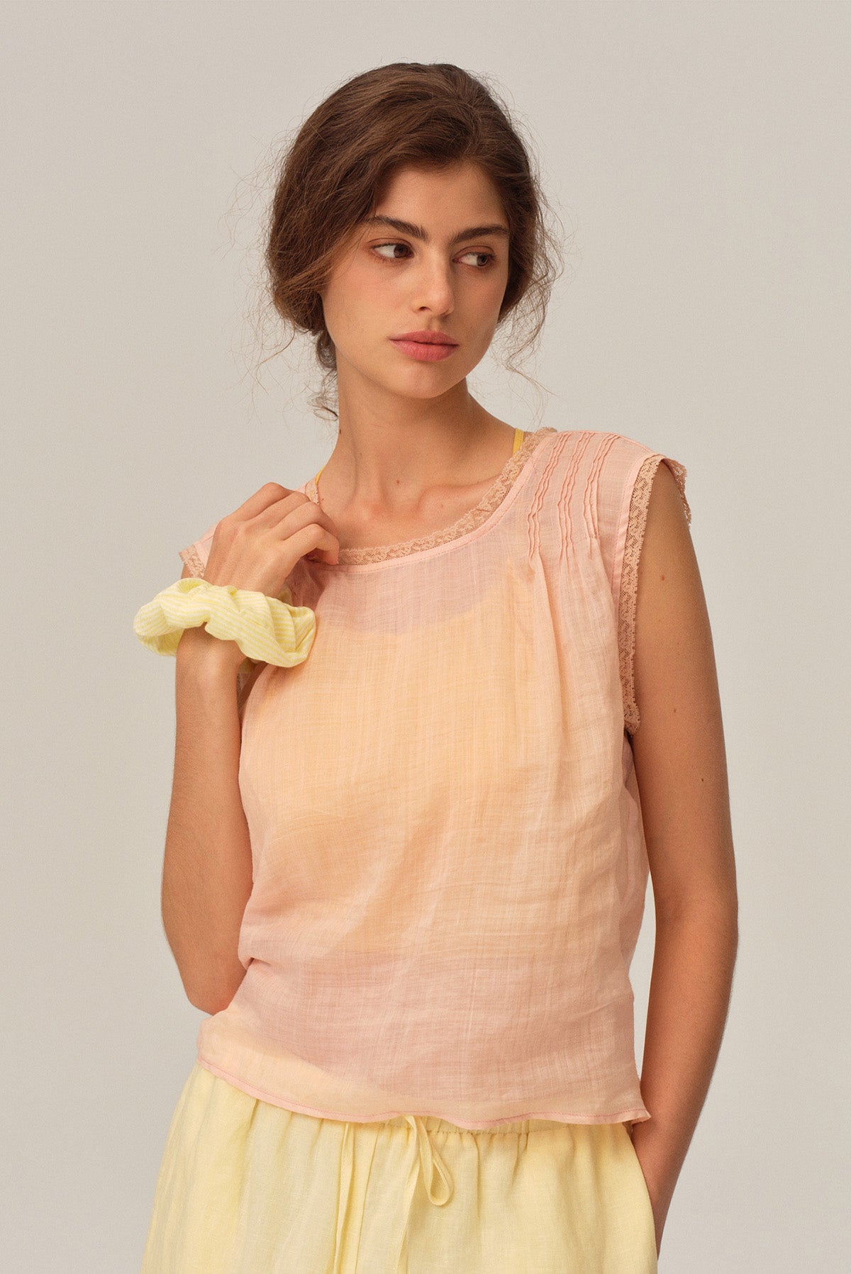 Maren 100% Ramie Loose Drop Shoulder Top