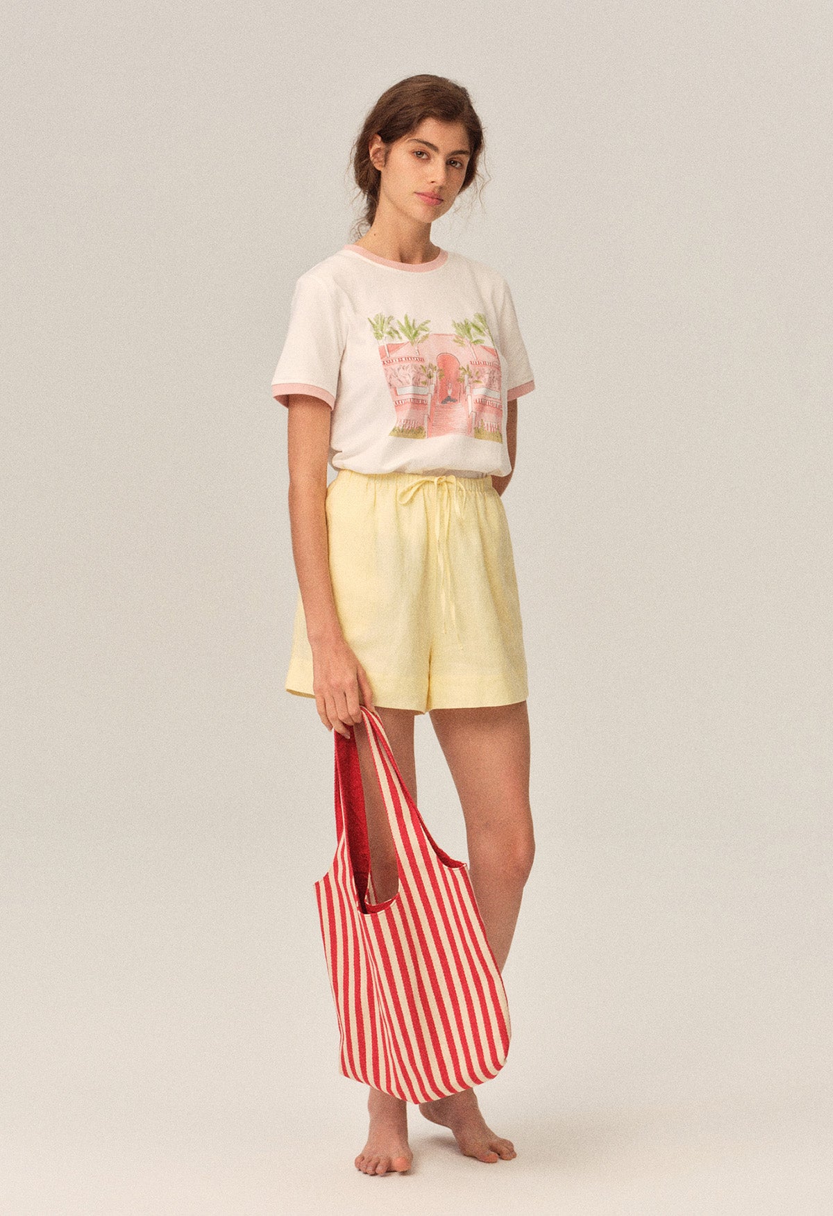 Vertical Stripe Eco-Friendly Canvas Tote Bag