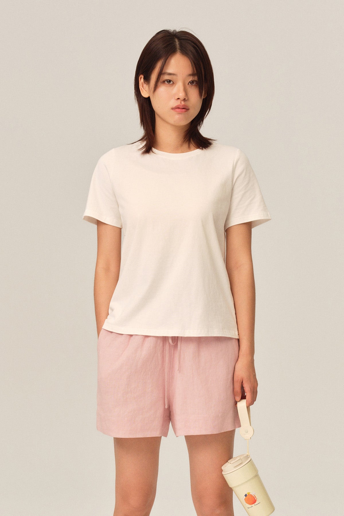 Weiwei Three-Girl Yoga Illustration Relaxed Cotton T-Shirt