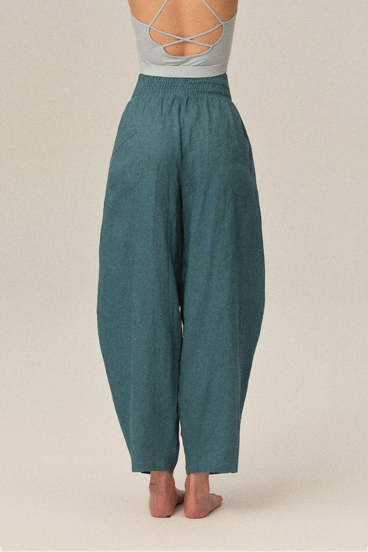 Ione 100% Linen Multi-Panel Draped Loose Cocoon Pants