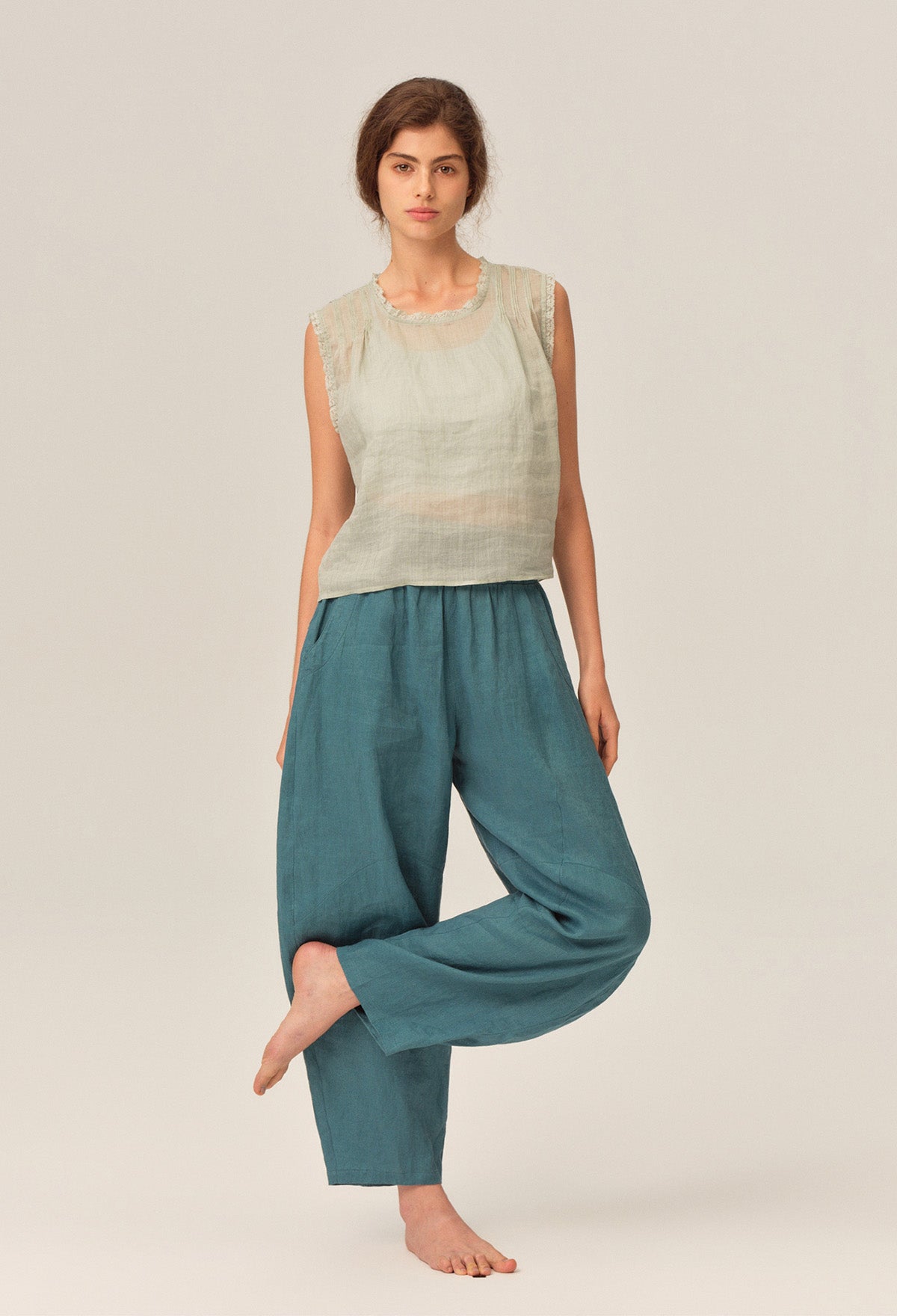 Maren 100% Ramie Loose Drop Shoulder Top