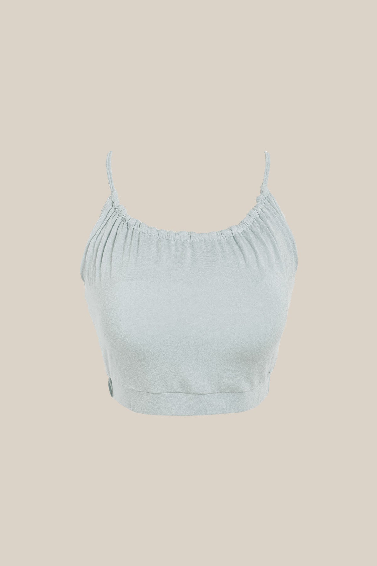 Seraphina Bamboo Fiber Ruched Crop Tank Top