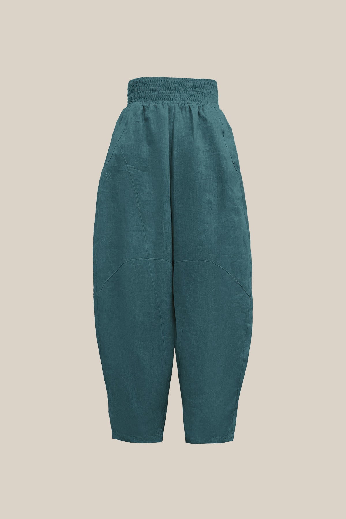 Ione 100% Linen Multi-Panel Draped Loose Cocoon Pants
