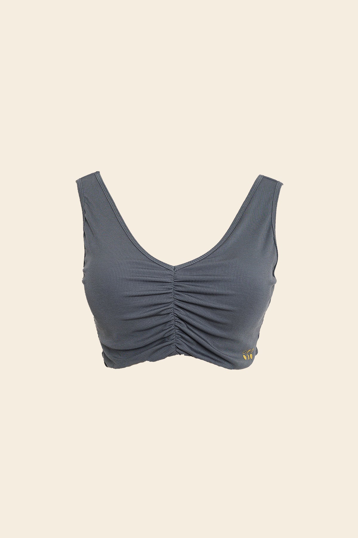 Isolde Tencel Cloud Ruched Twist Wide Strap Bralette
