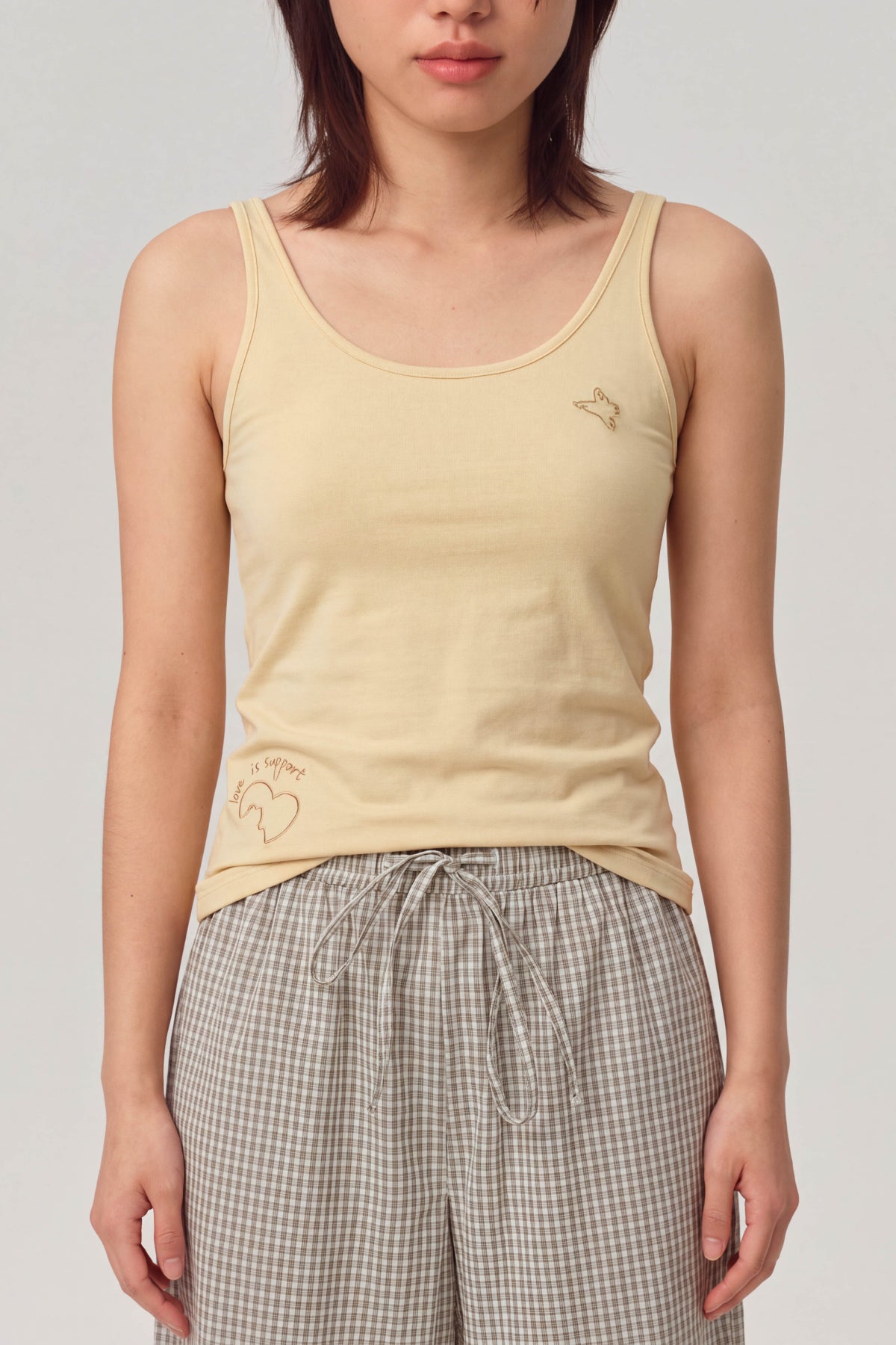Ava Cloud-Like Embroidered Stretchy Slim-Fit Tank Top