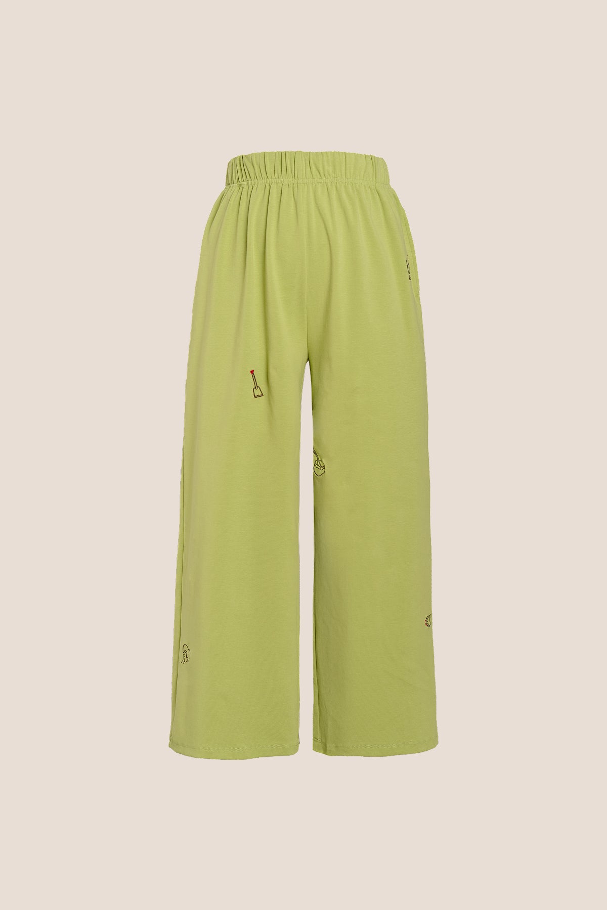 Gina Aodai Embroidered Loose-Fit Stretch Straight-Leg Trousers