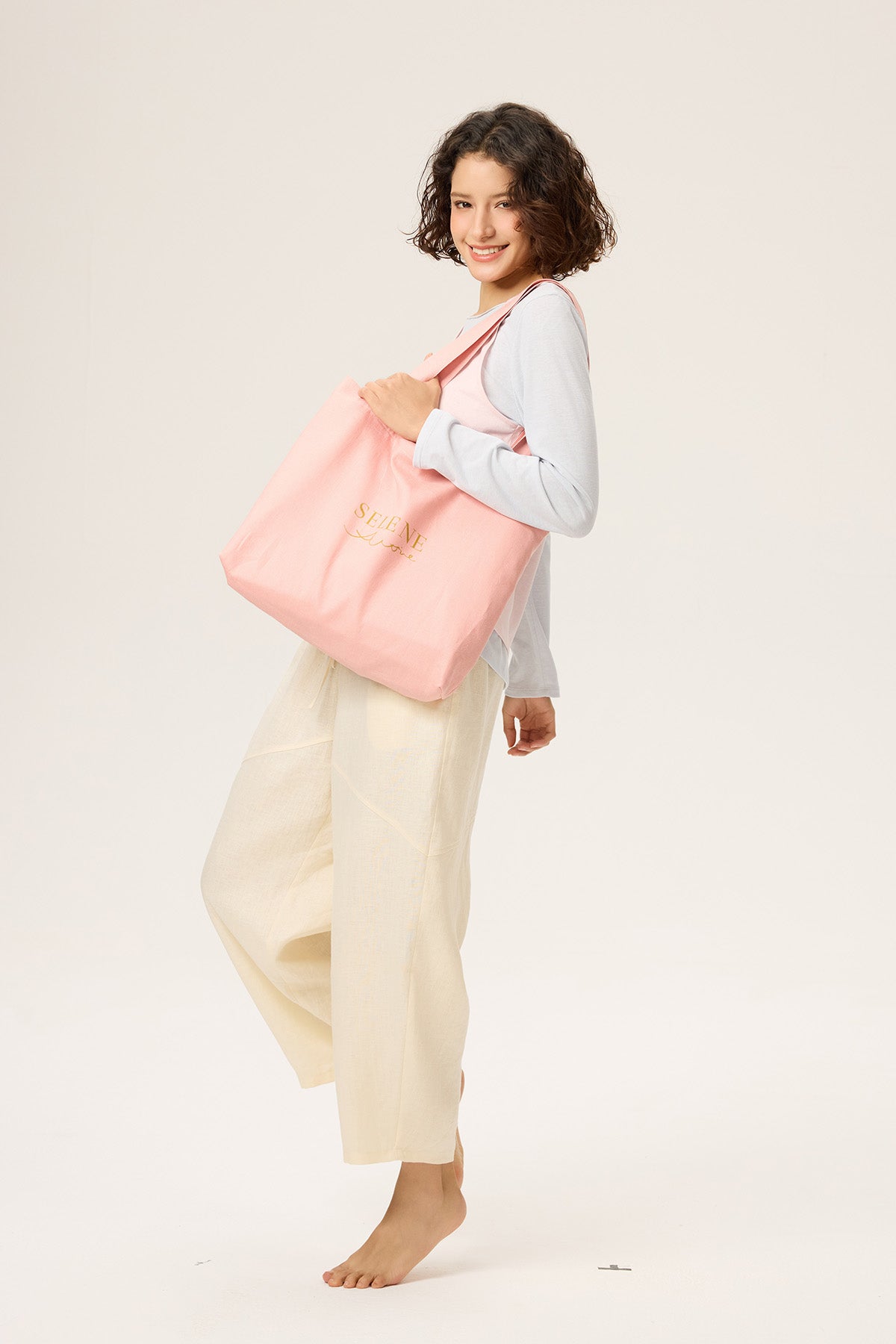 Linen Selene Logo Casual Bag