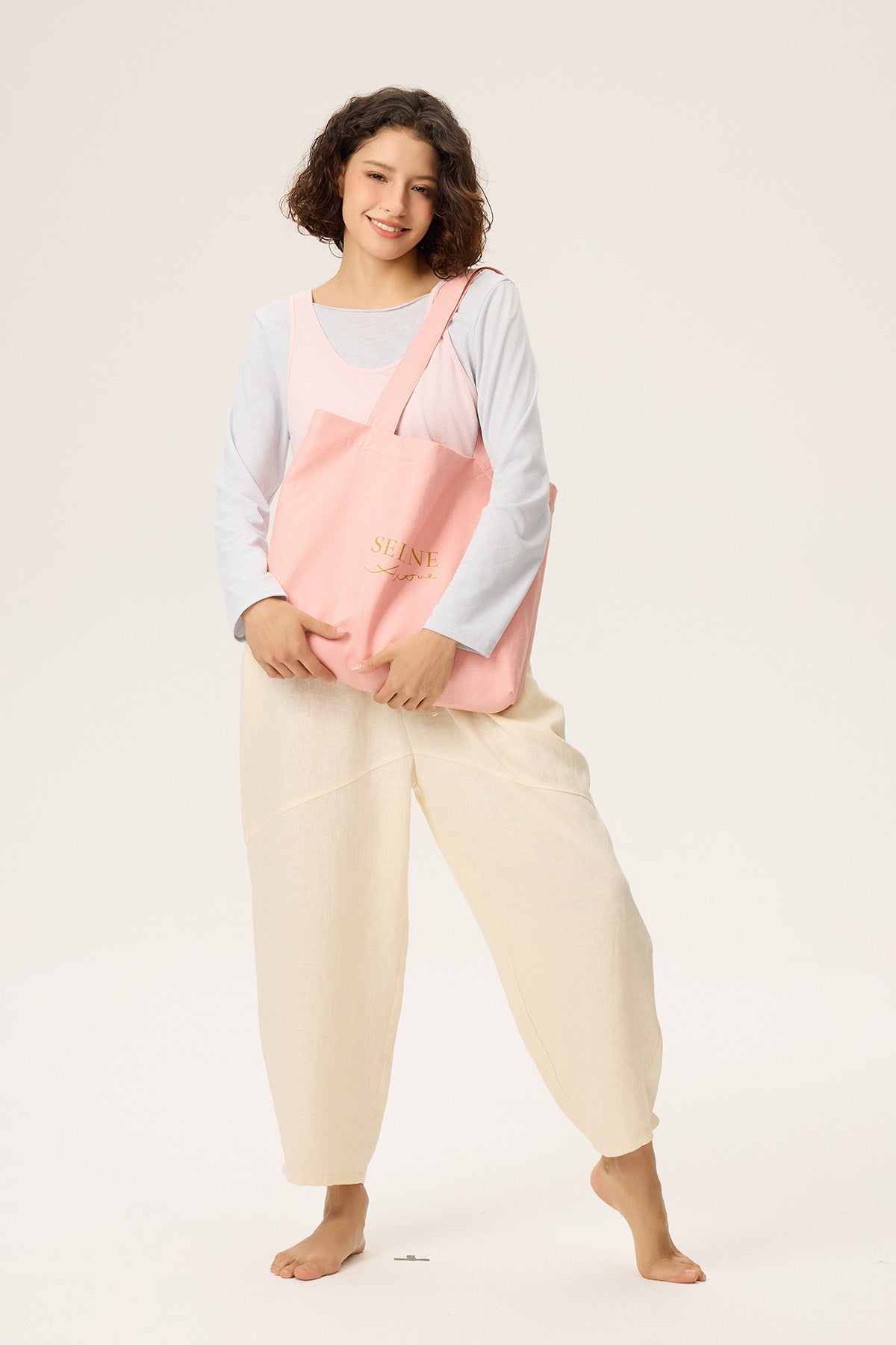 Linen Selene Logo Casual Bag