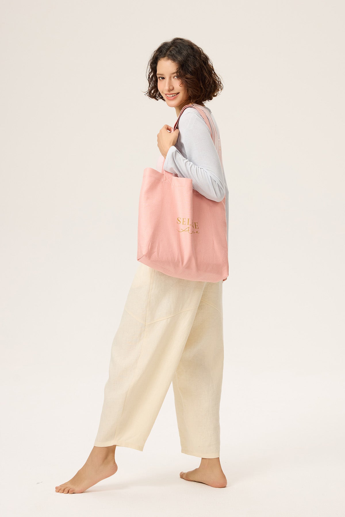 Linen Selene Logo Casual Bag