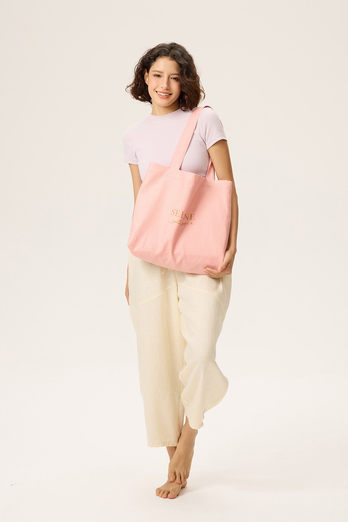 Linen Selene Logo Casual Bag