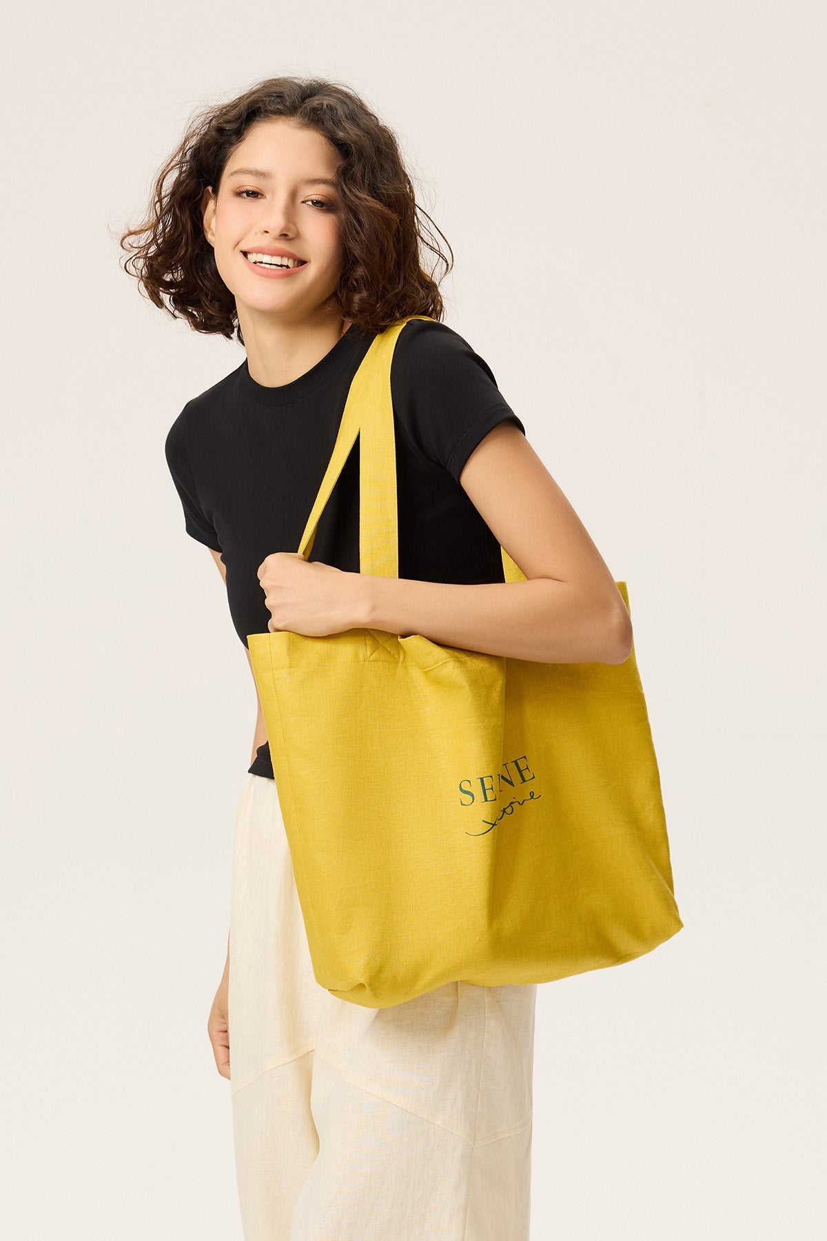 Linen Selene Logo Casual Bag