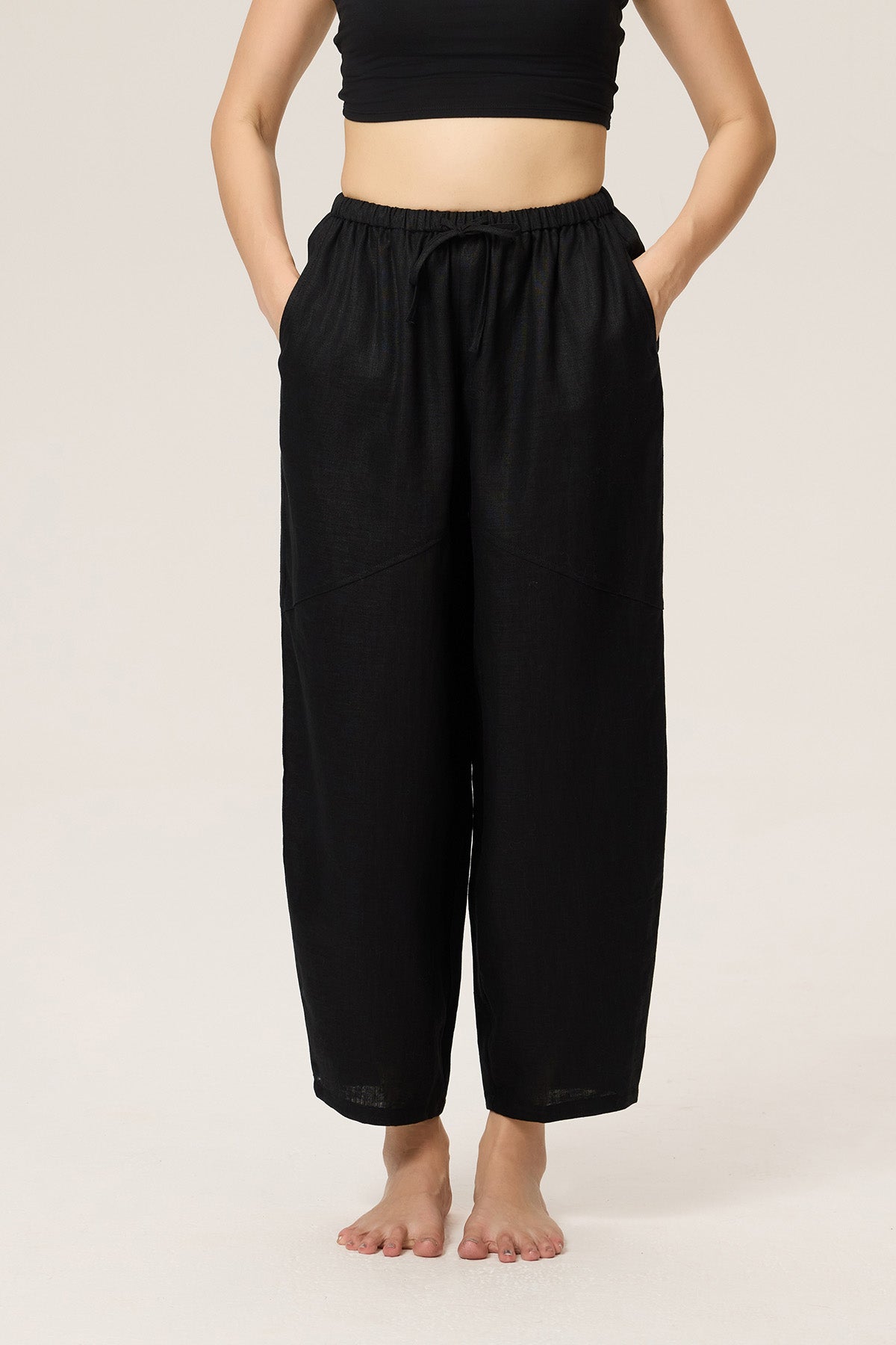 Elly Linen-Blend Drawstring Relaxed Fit Pants