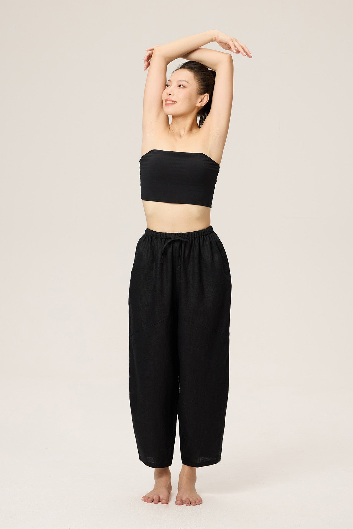 Elly Linen-Blend Drawstring Relaxed Fit Pants