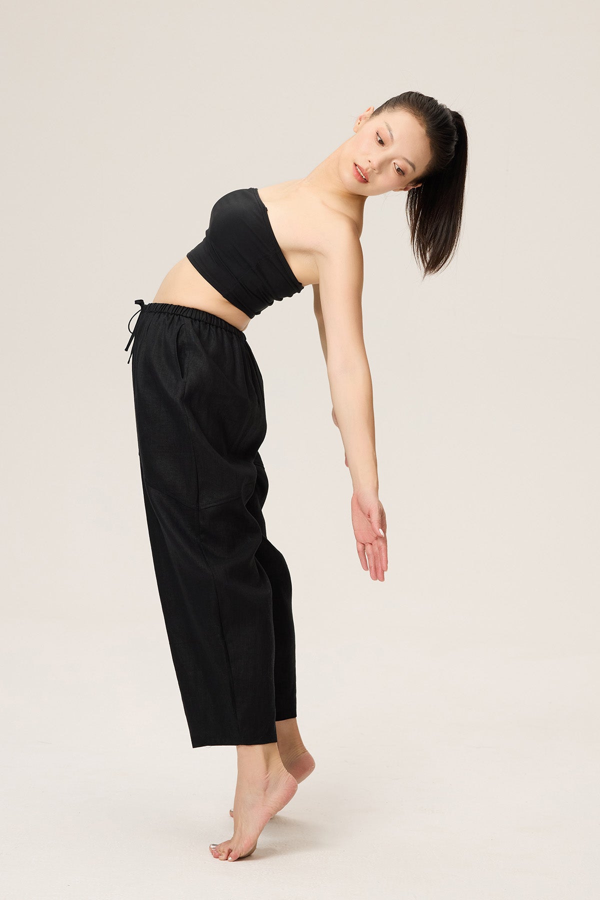 Elly Linen-Blend Drawstring Relaxed Fit Pants