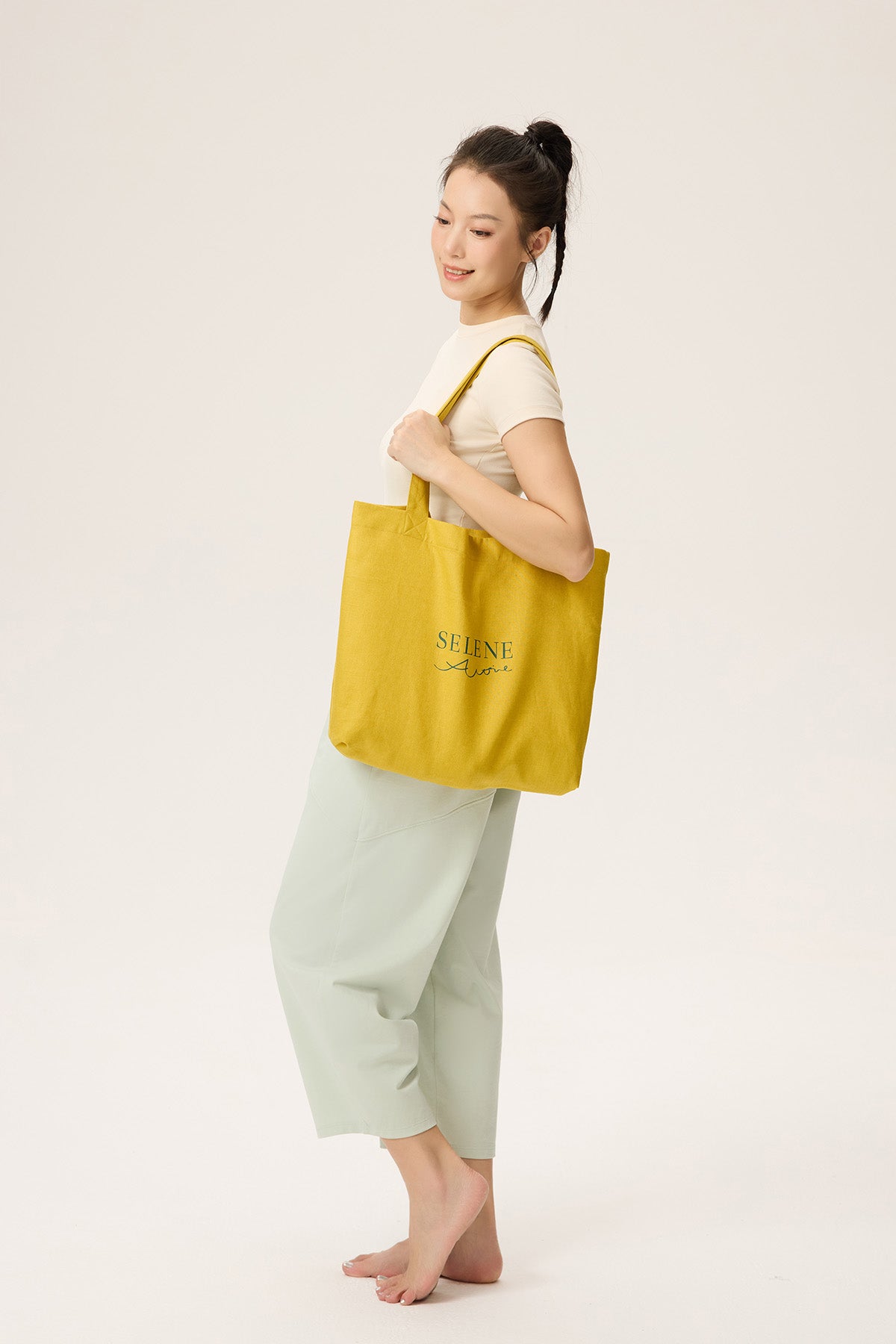 Linen Selene Logo Casual Bag