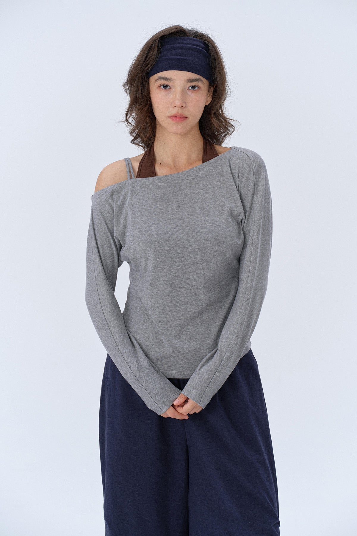 Olivia Asymmetric Off-Shoulder Long-Sleeve Top