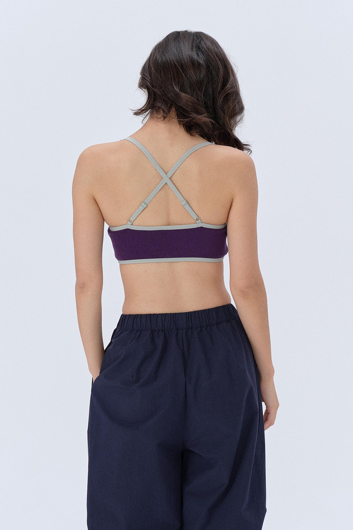 Ruby Square-Neck Cross-Back Crop Tank Top