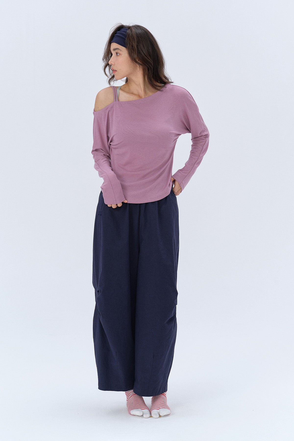 Olivia Asymmetric Off-Shoulder Long-Sleeve Top
