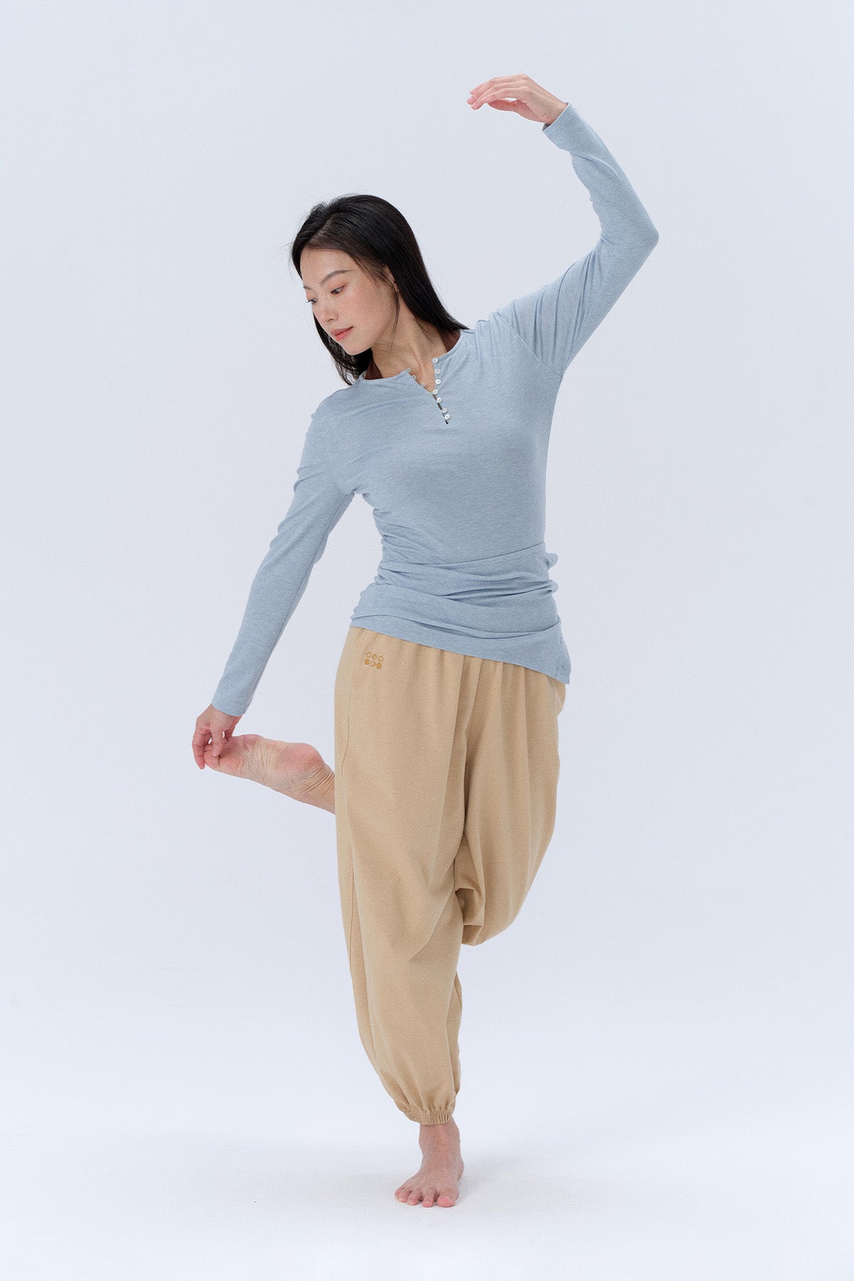 Chloe Henley Wrap Detachable Long-Sleeve Top