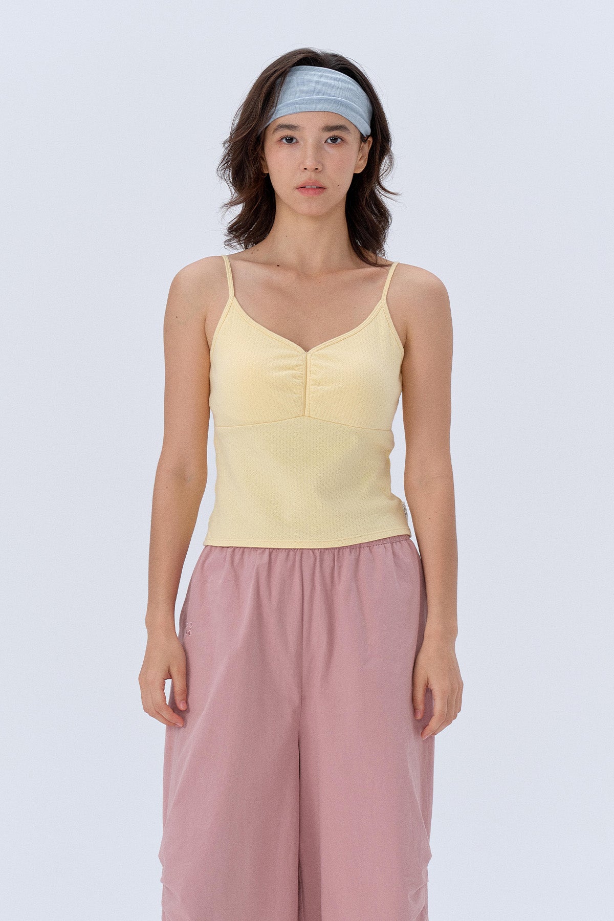 Zoe V-Neck Jacquard Padded Cami Top