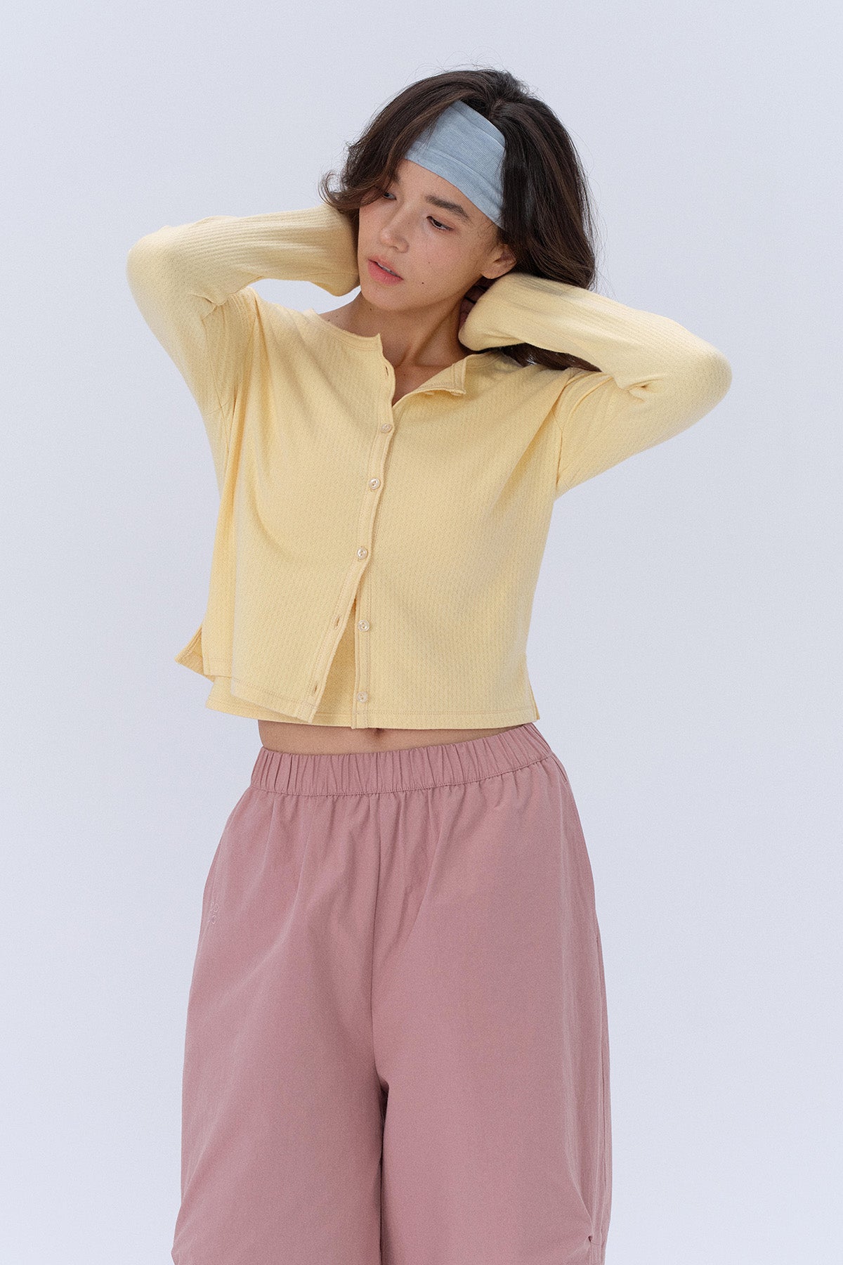 Ella Cropped Jacquard Round-Neck Cardigan