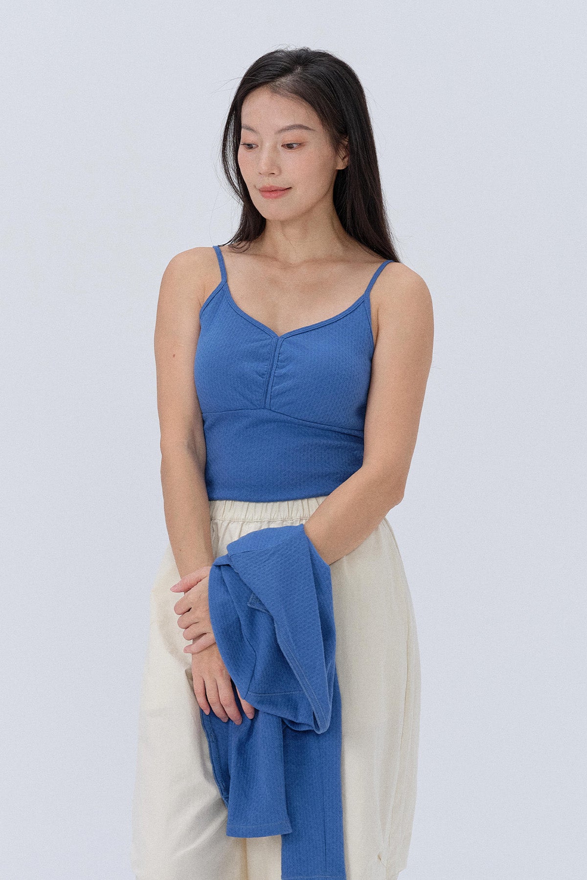 Zoe V-Neck Jacquard Padded Cami Top