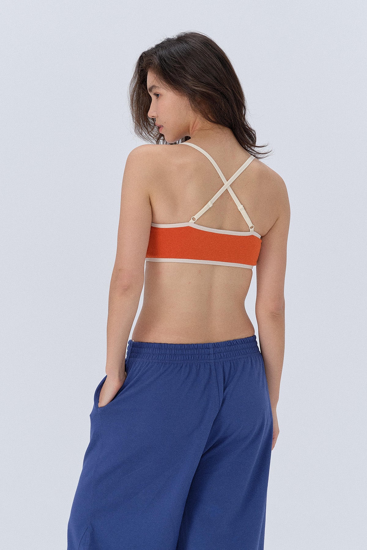 Ruby Square-Neck Cross-Back Crop Tank Top