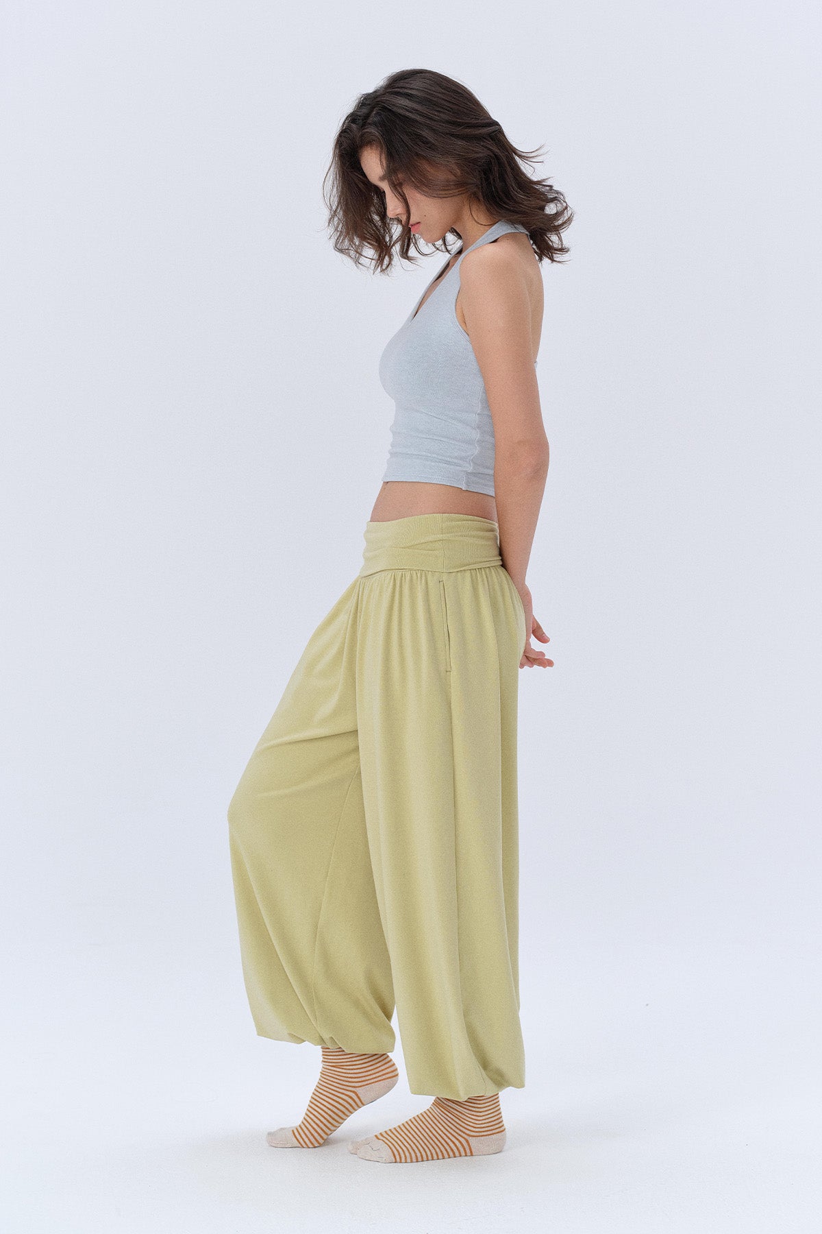 Grace Modal Cocoon Wide-Waist Crop Trousers