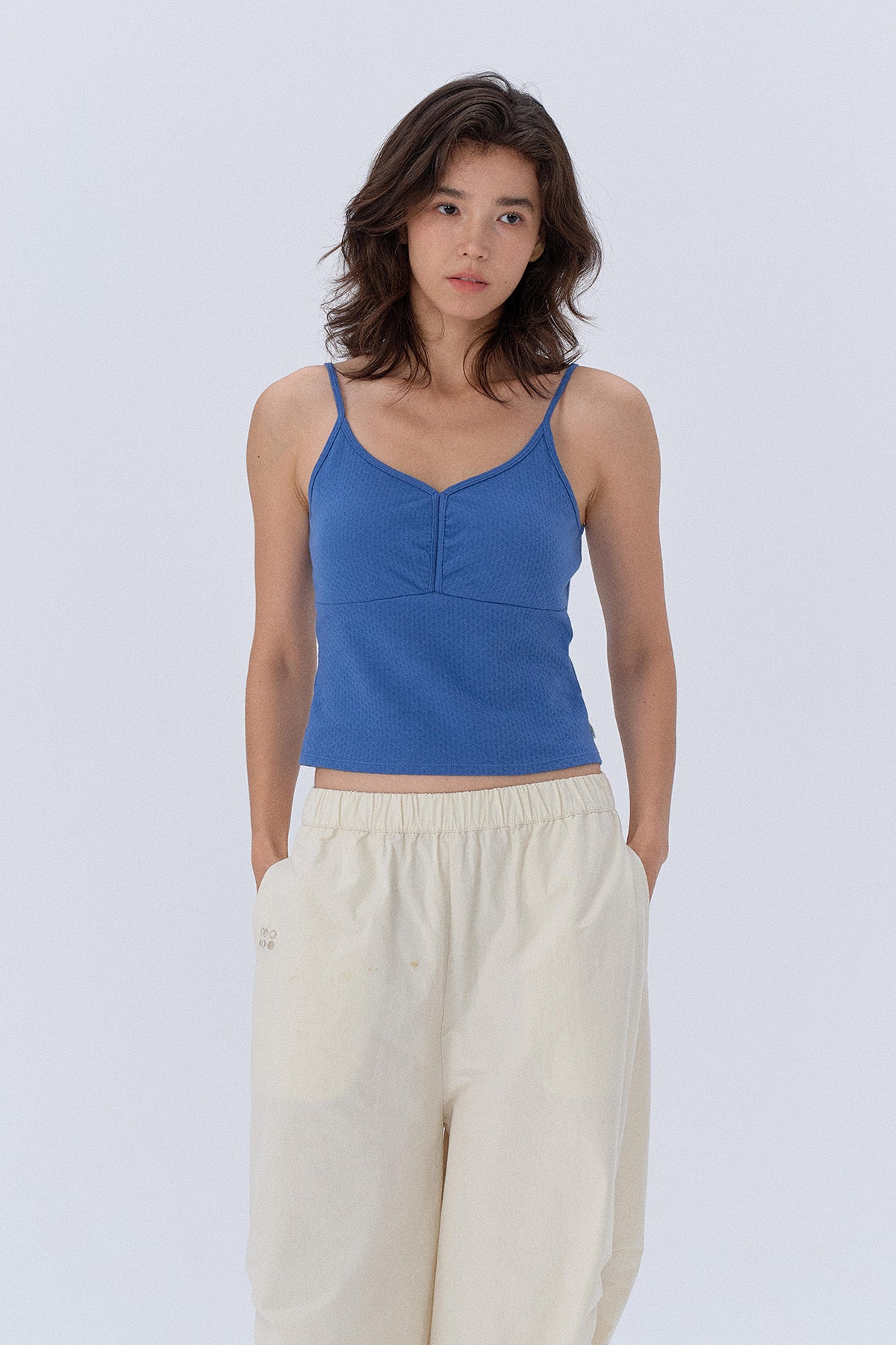 Zoe V-Neck Jacquard Padded Cami Top