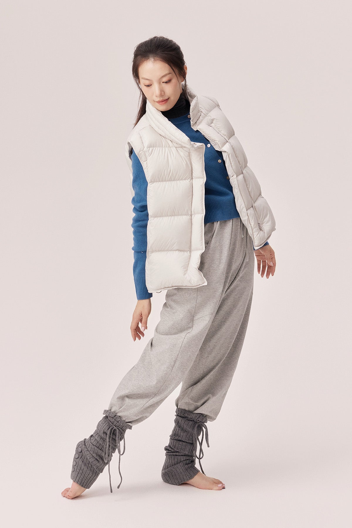 Estella High-Neck 95% White Duck Down Vest