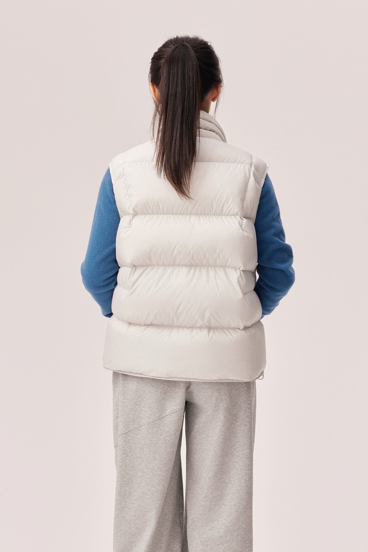 Estella High-Neck 95% White Duck Down Vest