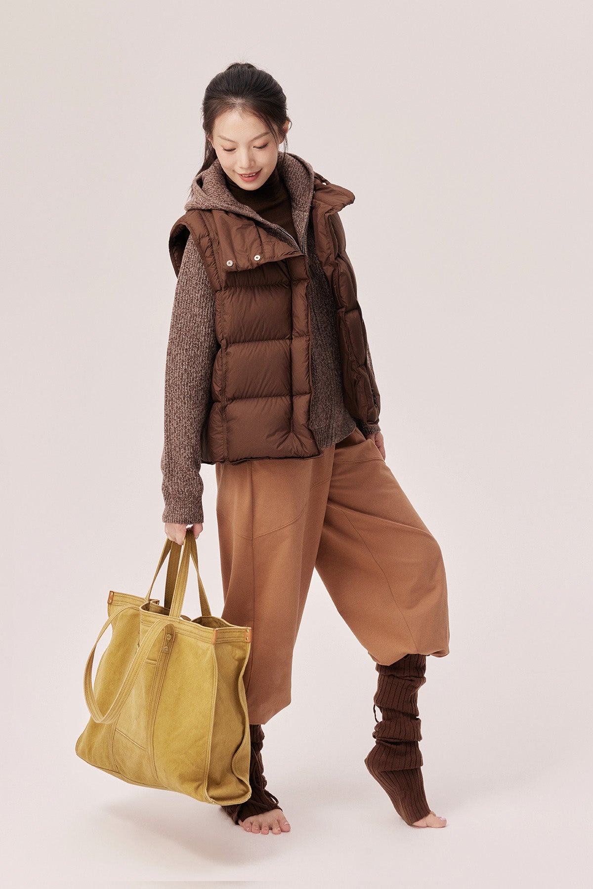 Estella High-Neck 95% White Duck Down Vest