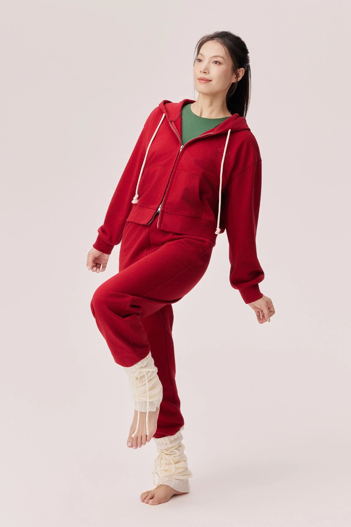 Selene Logo Embroidered Cropped Hoodie Jacket