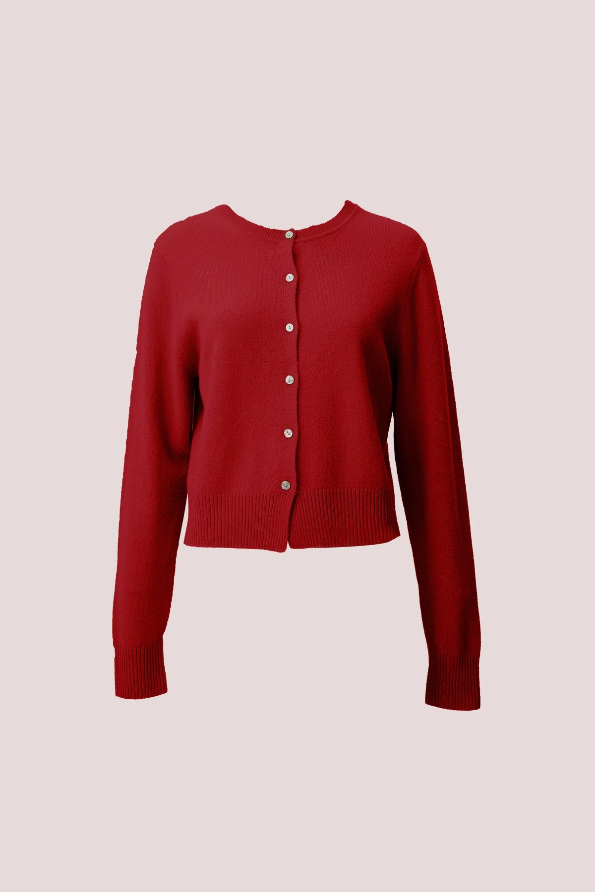 Iyla Round Neck Casual 100% Wool Cardigan