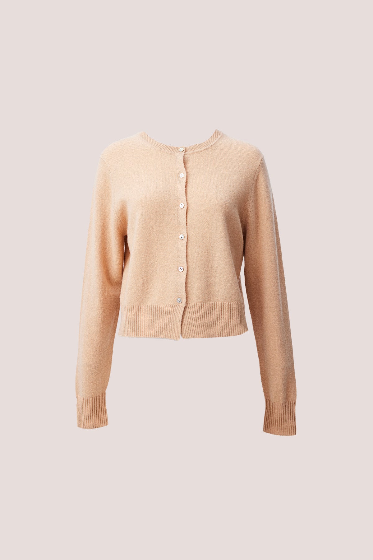 Iyla Round Neck Casual 100% Wool Cardigan