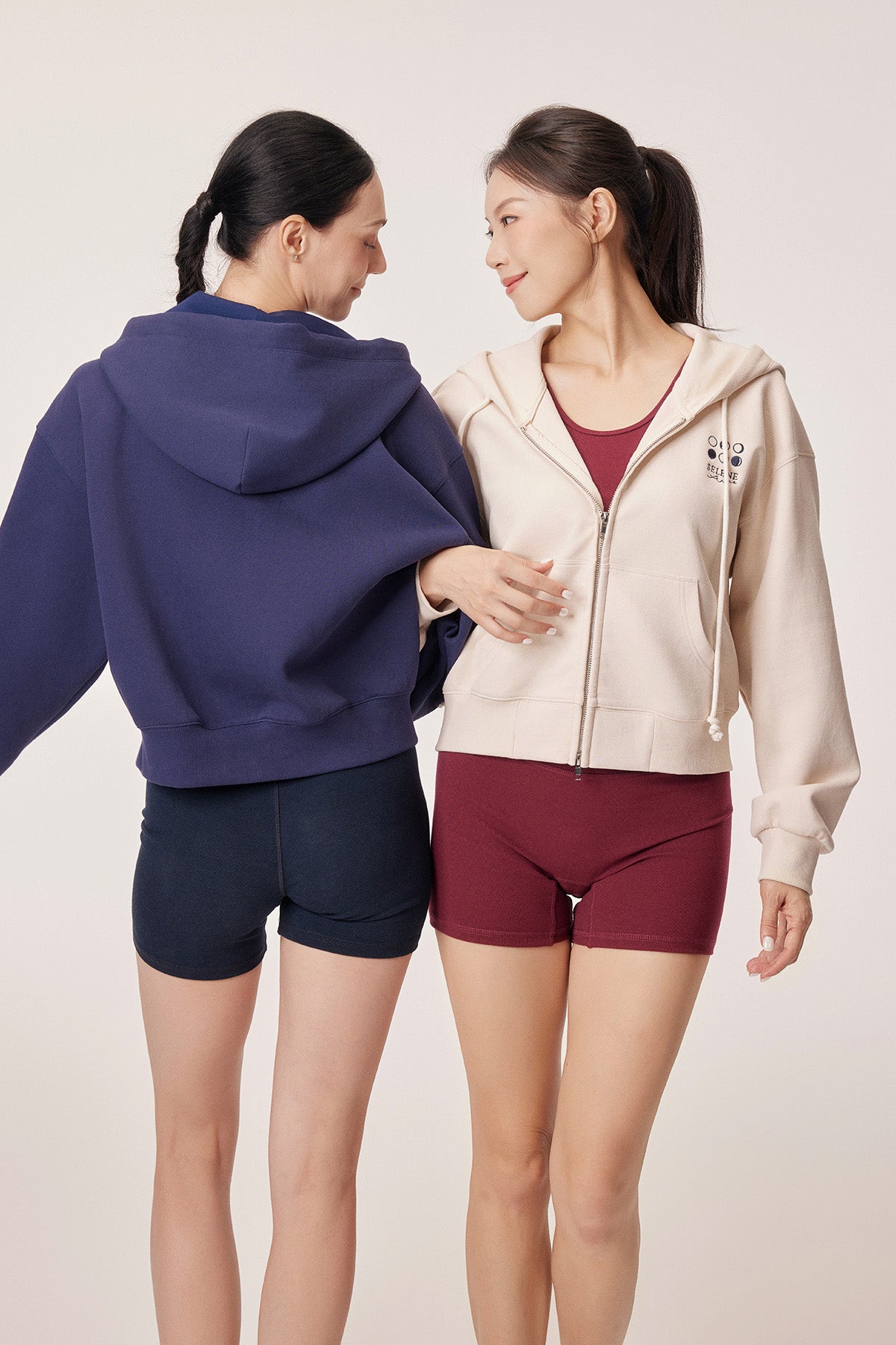 Selene Logo Embroidered Cropped Hoodie Jacket