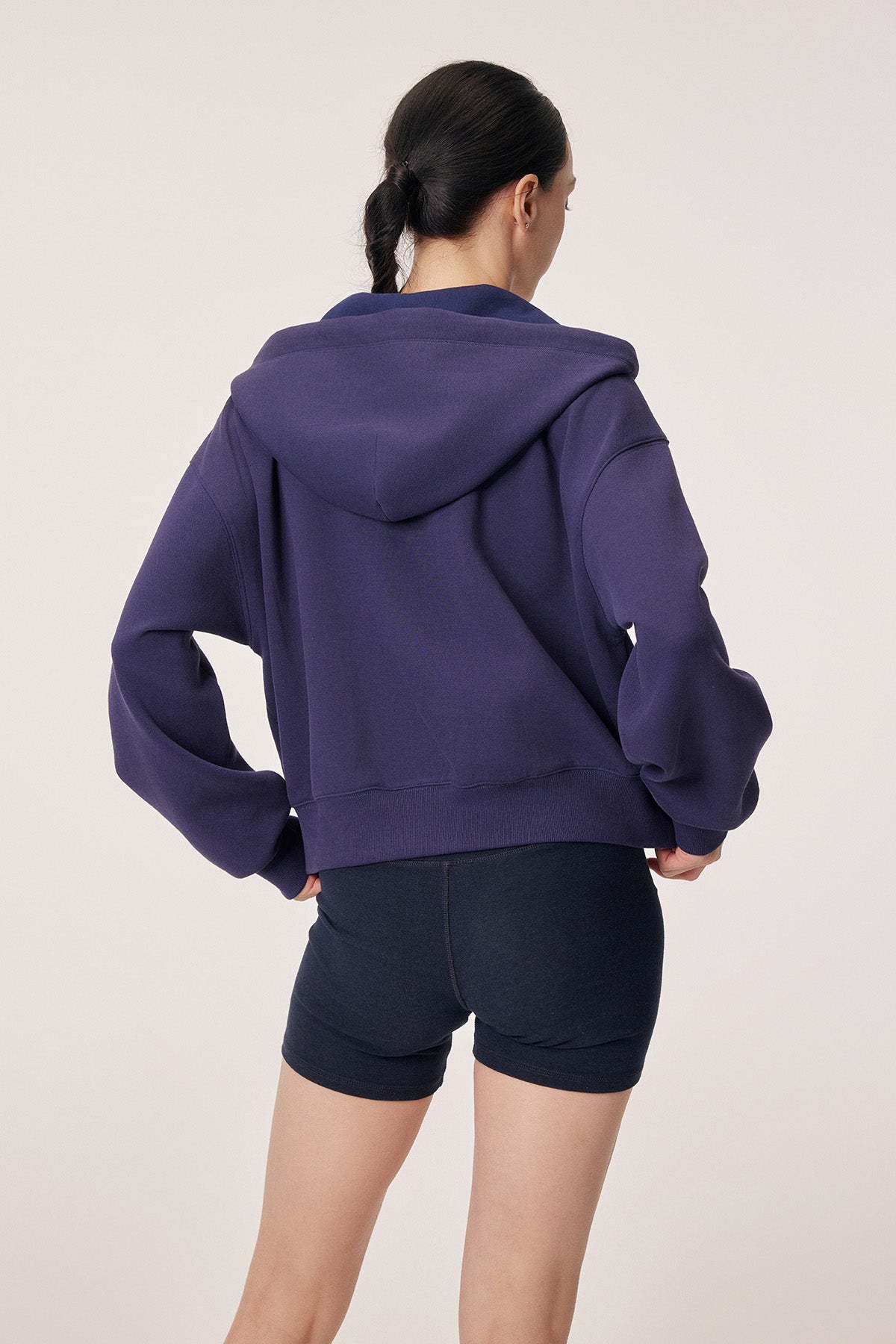 Selene Logo Embroidered Cropped Hoodie Jacket