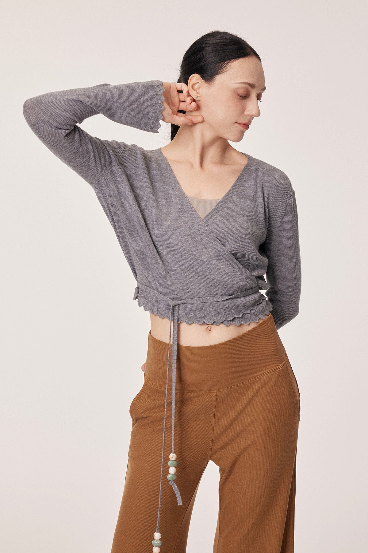 Everleigh 100% Merino Wool Pendant Cross-Tie Cardigan
