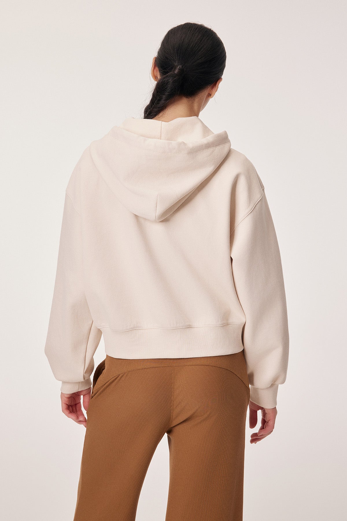 Selene Logo Embroidered Cropped Hoodie Jacket