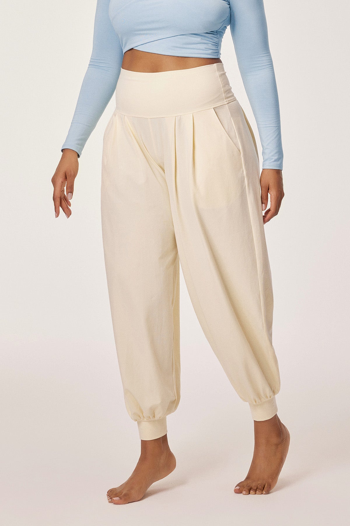 Amari Relaxed High-Rise Cotton Yoga Jogger Pants